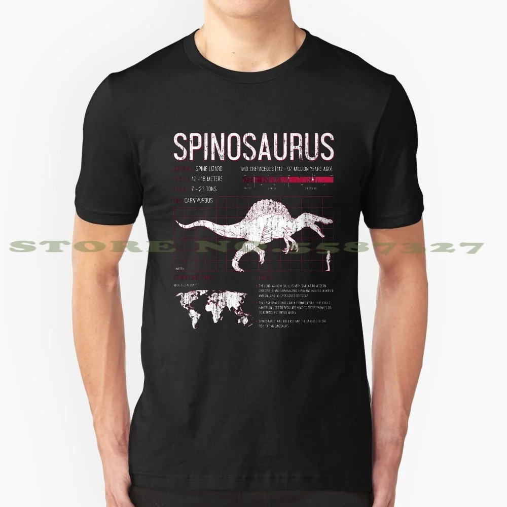 Spinosaurus динозавр забавные факты науки летняя забавная футболка | Мужская одежда