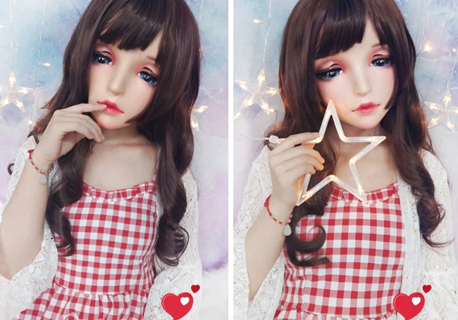 Mo-02) Женская милая девушка Смола половина головы кигуруми BJD глаза кроссдресс в стиле японского аниме маска Лолиты с глазами и париком