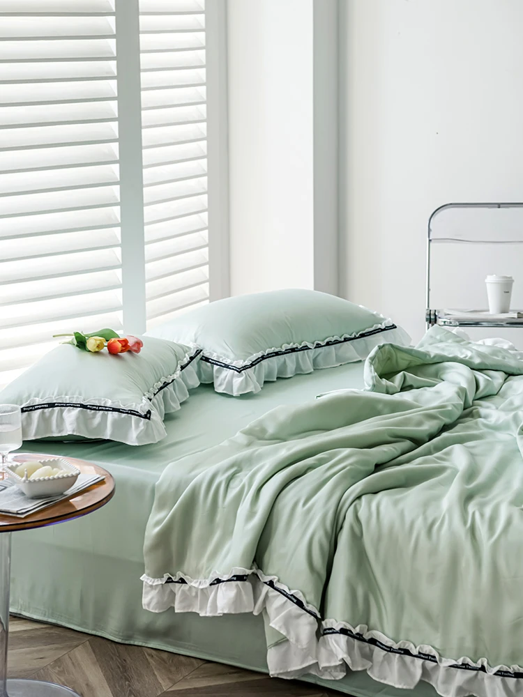 Comprare 80 Pezzi Di Lanjing Tencel Aiable Cover Abito Tre O Quattro Pezzi Estate Lavabile Coperta Estiva Doppia Trapunta Estiva Ghiaccio