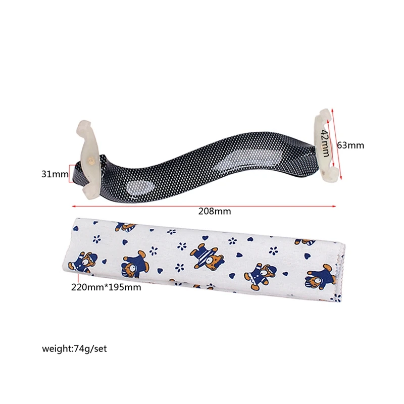 

Light Carbon Fiber Weave Violin Shoulder Rest Soft Pad 3/4 4/4 Violin Accessories