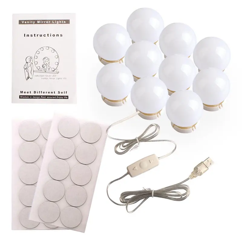 Комплект светодиодных ламп для макияжа Зеркала В туалетном столике с USB-портом