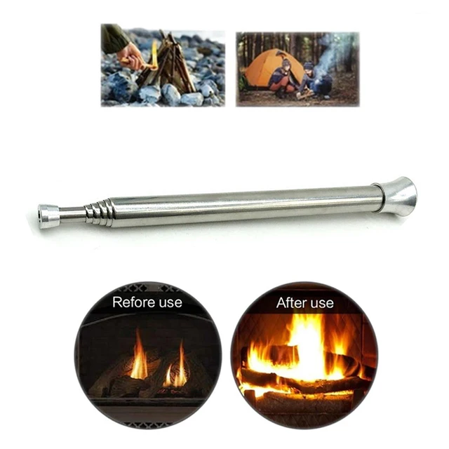 Tube De Feu Télescopique Pliable En Acier Inoxydable, 2 Pièces/ensemble,  Équipement Pour Tube De Feu De Camping - Poêles - AliExpress