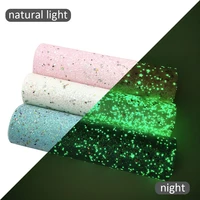 david accessories 2033cm glow in the dark chunky glitter fabric synthetic leather sequins patchwork bag phone case diy1yc10964