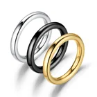 Ramos (3 мм) продвижение титановая сталь цвета розового золота антиаллергенные гладкие круглые кольца для пар свадебные кольца для женщин и мужчин модные ювелирные изделия