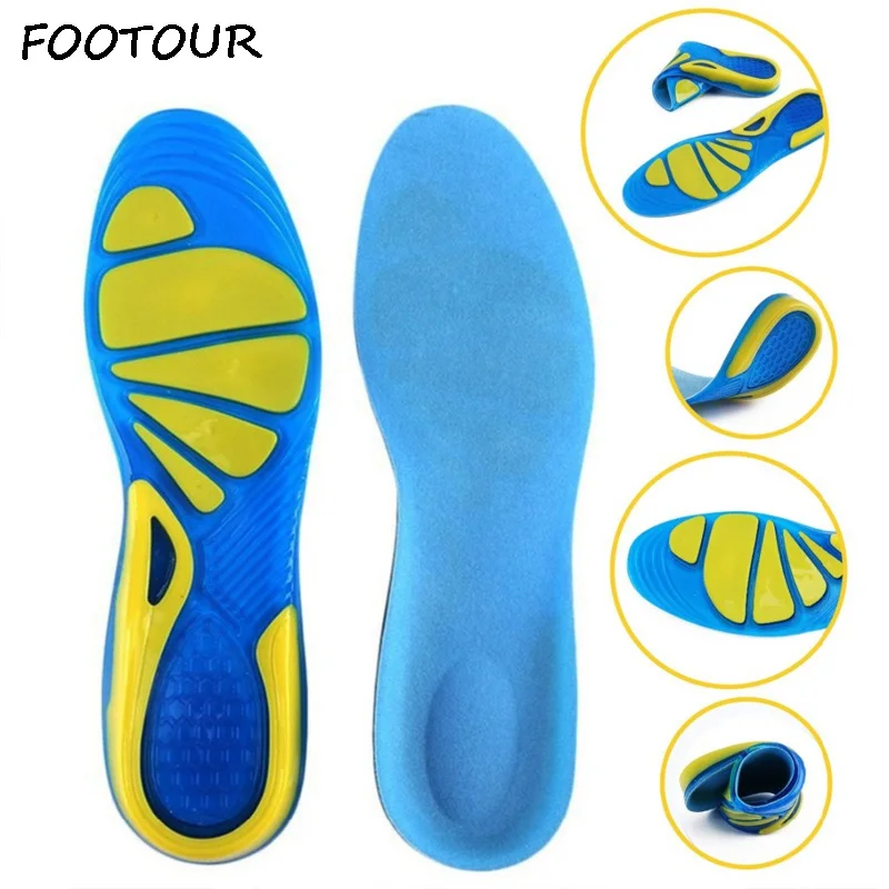 Стельки силиконовые Нескользящие гелевые стельки для ухода за ногами для подошвенного фасциита, стельки для спортивной обуви, ортопедичес...