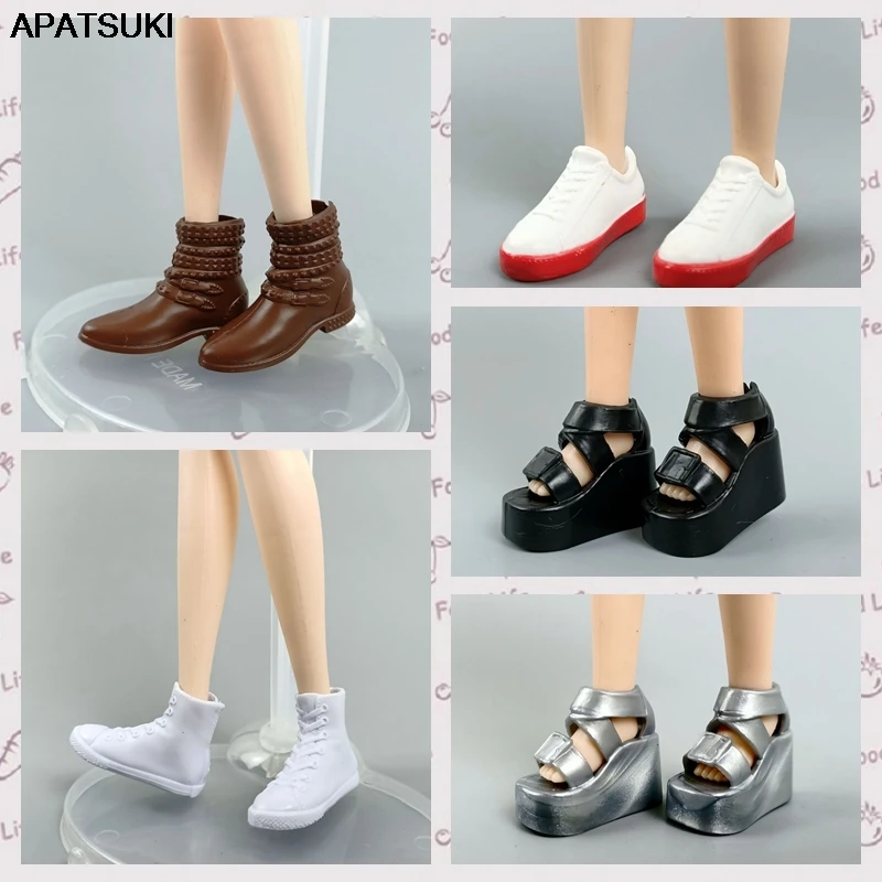 5 пар/лот модные туфли на танкетке Женская обувь платформе с каблуком для куклы