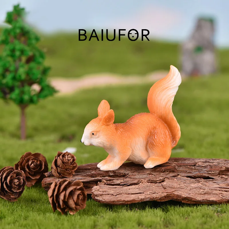 Миниатюры BAIUFOR искусственные животные мультяшная белка сделай сам сказочный