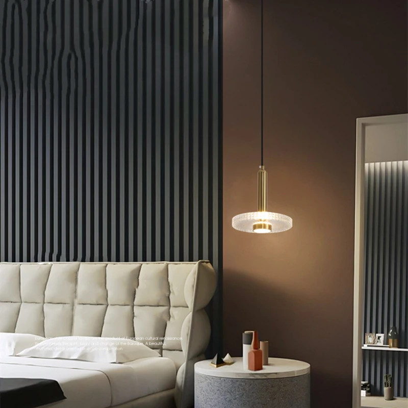 

Nordic LED New Pendant Light Gold Dining Room Suspension Acrylic Living Room Home Decoration Bar Bedside Lighting Fixture Lamp