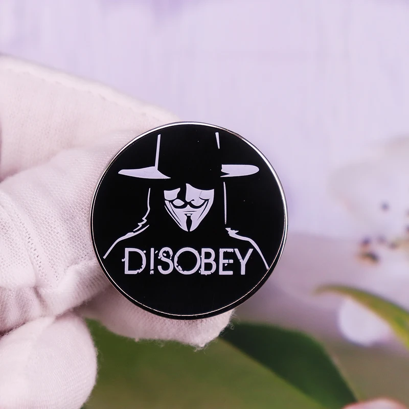 Классическая Брошь Гая Фокса с неподчиненными сообщениями эмалированные