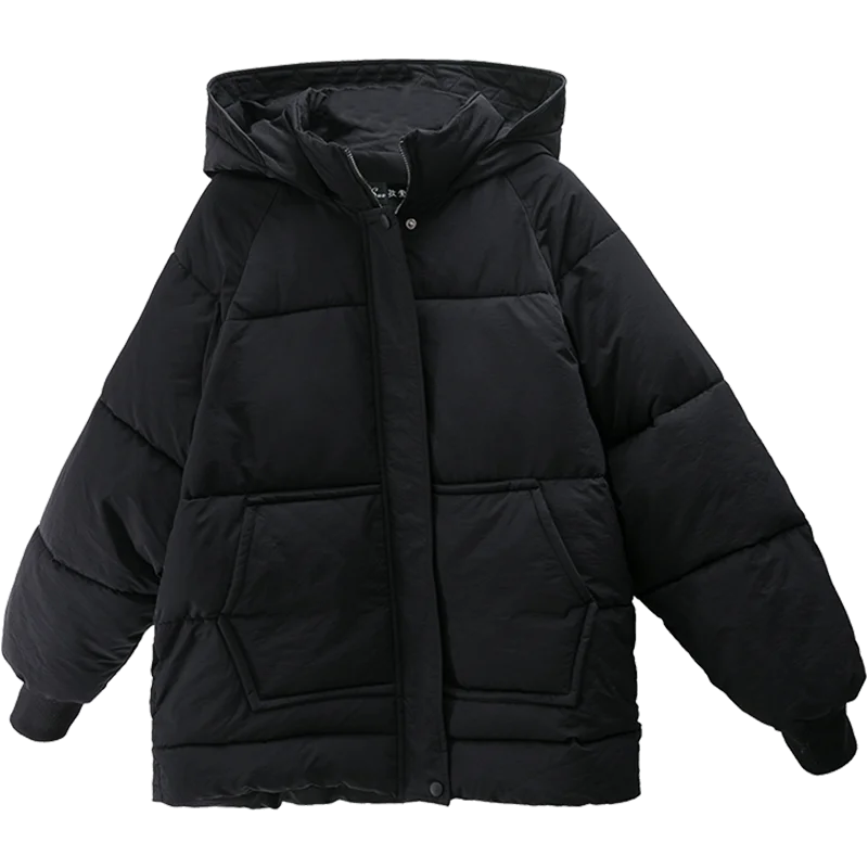 Зима 2020 Новое Черное женское Хлопковое платье плотное короткое хлопковое пальто