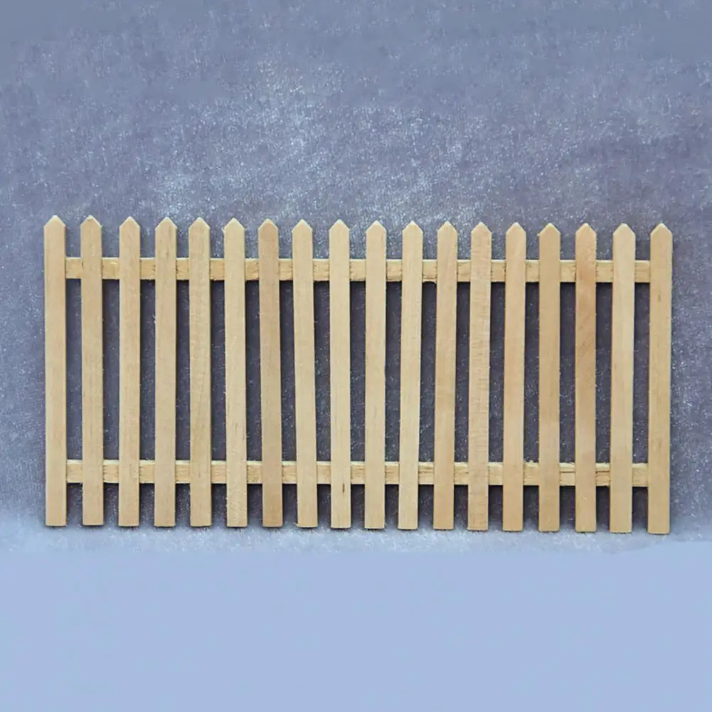 

Wooden 1/12 Scale Micro Landscape Wooden Fence Miniature Dollhouse Pots Decor for Doll House