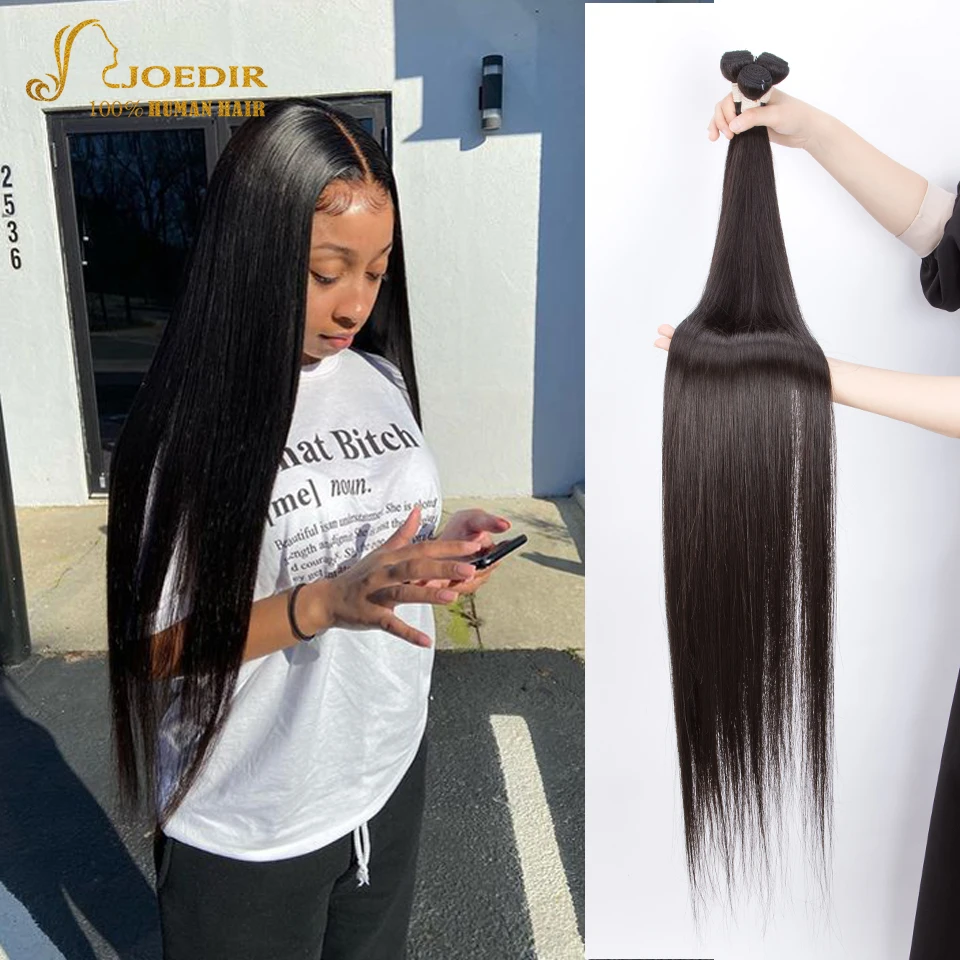 

Joedir Hair 28 30 32 34 36 38 40 Inch Straight Hair Bundles Peruvian Hair Bundles Remy Human Hair Weave Silky Hair 3 4 Pieces
