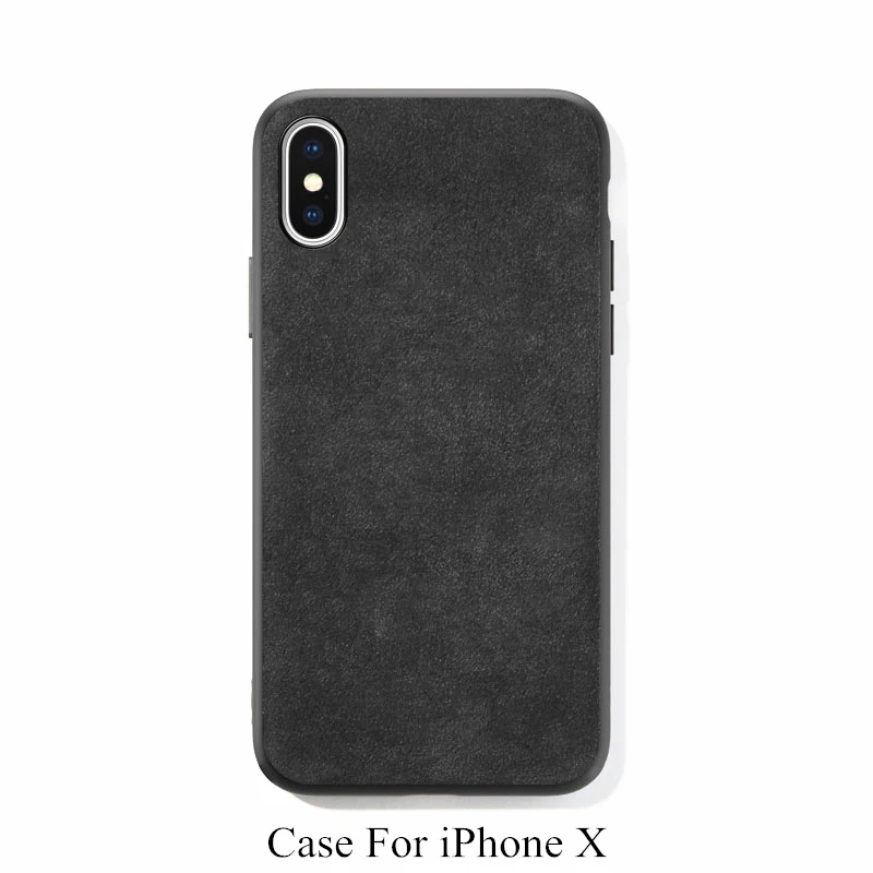 For iPhone X Роскошный чехол для телефона, чехол для iPhone XS 11 Pro MAX XR 6 6s 7 8 Plus X, Итальянская замша, как ткань, кожаный чехол, Coque Fundas - Цвет: For iPhone X