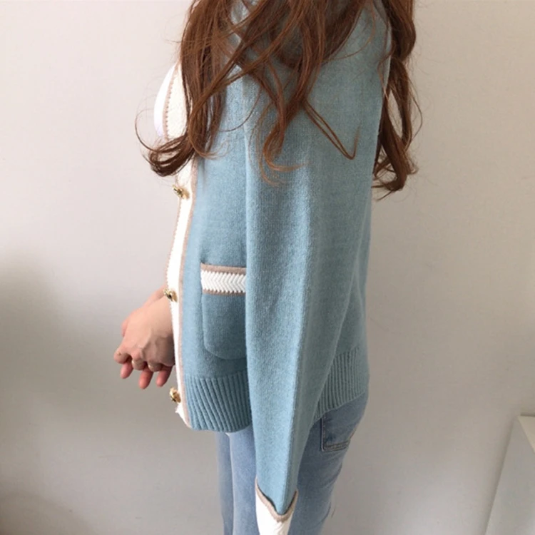 

Fashionable Cardigans with Pockets for Women, Korean Knit Sweater, V-neck, Buttons, New Winter Spring 2021 Collection