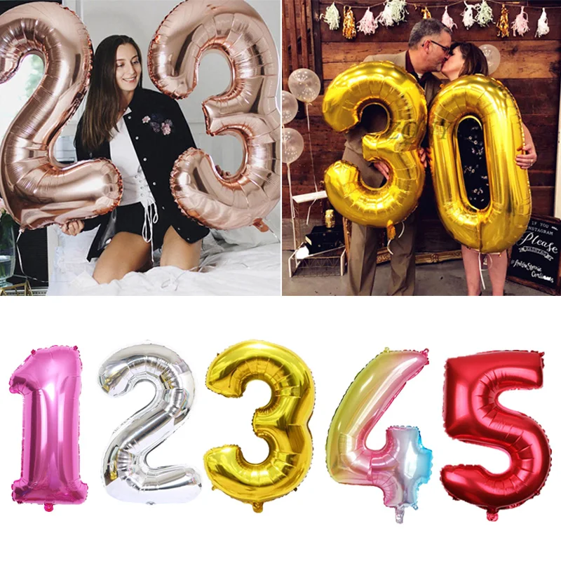 Воздушные шары из фольги с цифрами 16 + 30 дюймов|Воздушные и аксессуары| |
