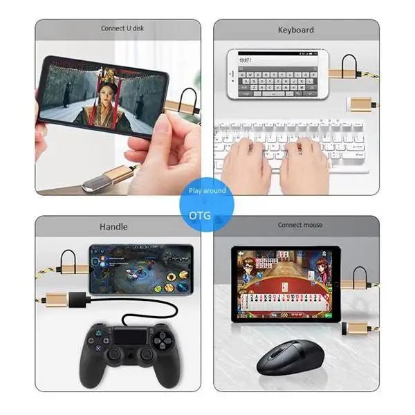 2 в 1 USB OTG кабель Type C/Micro к адаптеру 3 0 плетеный дизайн передачи данных для телефона