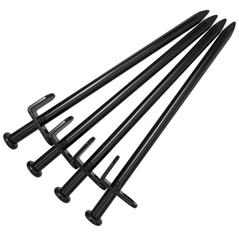 

4PCS Pack 30cm Multiuse Heavy Duty Steel Tent Stakes Tarp Pegs Camping Stakes for Outdoor Camping Canopy and Tarp