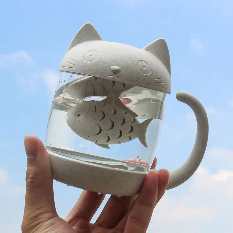 

Cartoon Cup Cute Cat Cup with handle Fresh Cup Super cute Korean version of tea cup for female students kawaii mug canecas