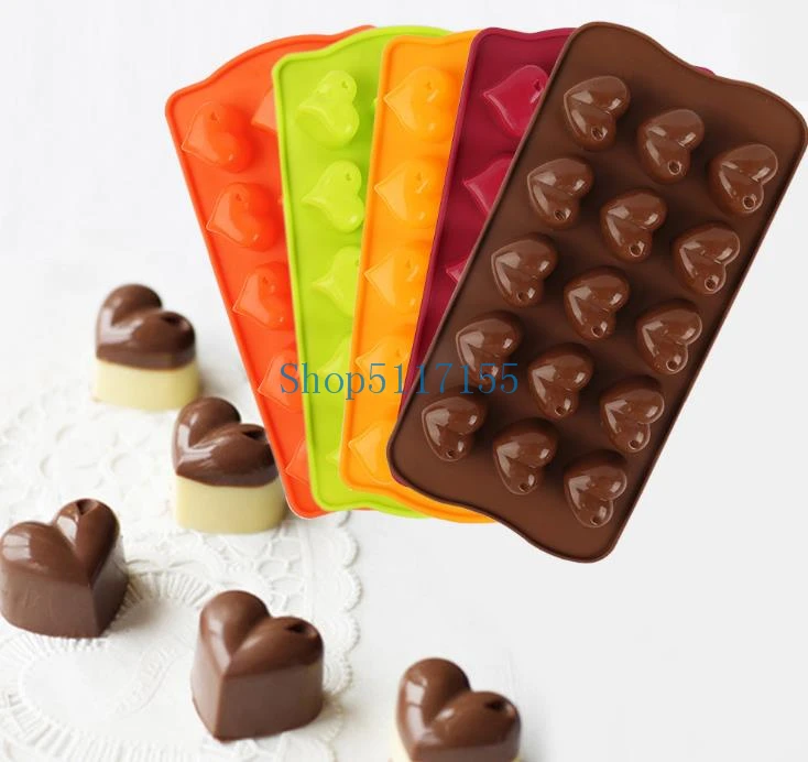 

200pcs Ice Silicone Cube Chocolate Fondant Cake Jelly Tray Pan Loving Heart Maker Mold Mould Kitchen Baking Cake Tools