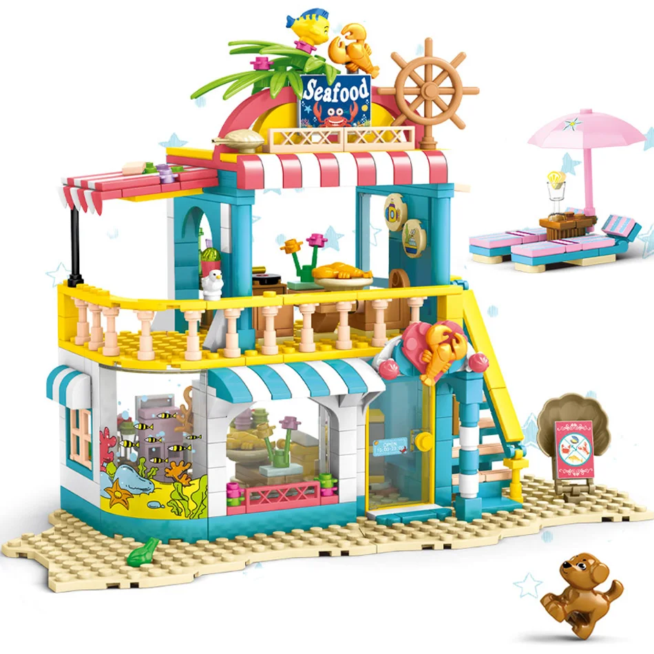 490 шт. Приморский морепродукты Ресторан Строительные блоки Друзья праздничные
