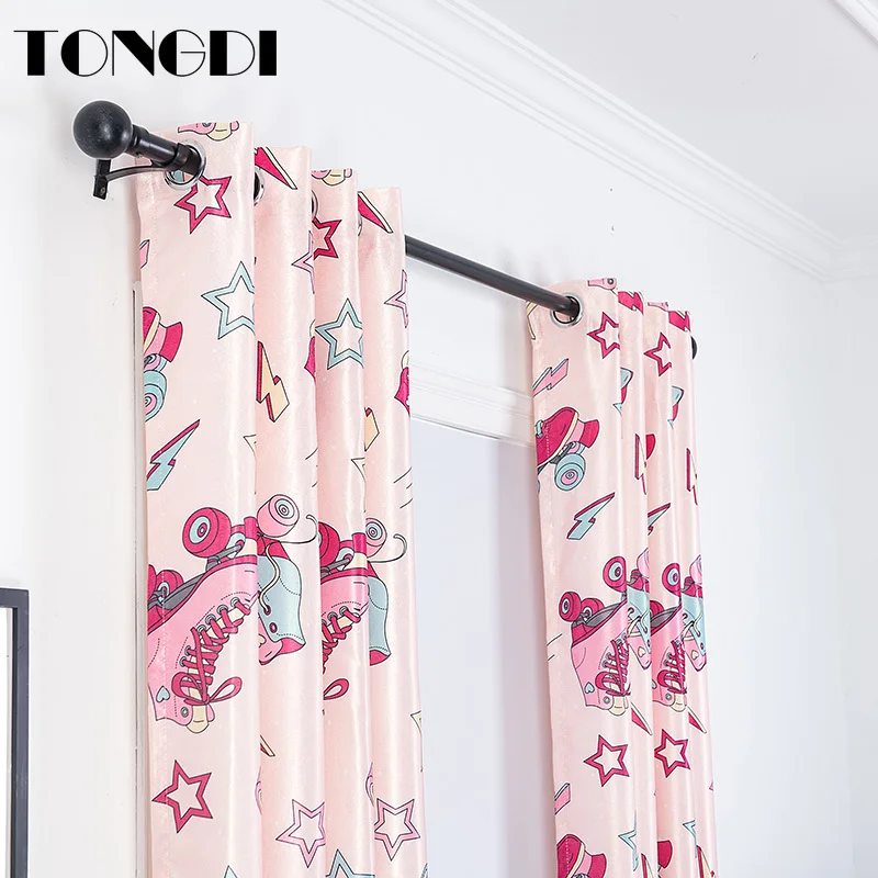 Светонепроницаемые шторы TONGDI Детские фланелевые с милым мультяшным принтом