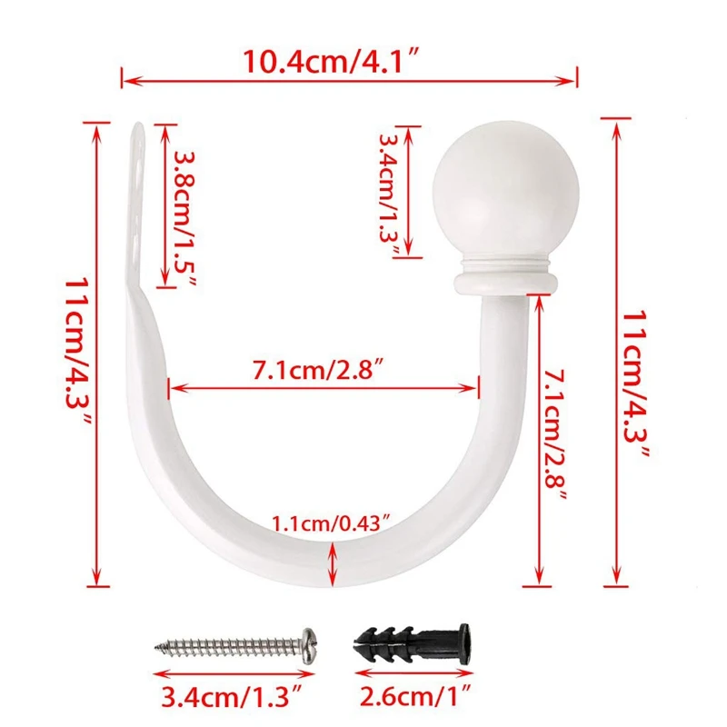 Комплект из 2 предметов с металлическим декором Шторы держатели спинок настенный