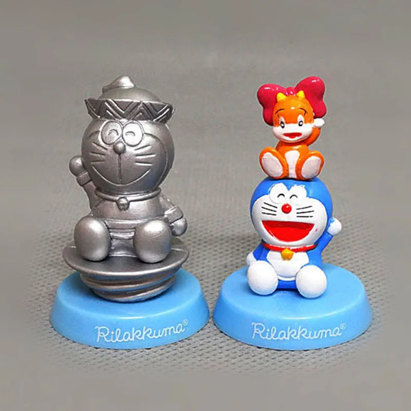 

8 Pcs/Set Kawaii Cartoon Doraemon Pokonyan Cake Decoration Baby Gift PVC Action Figure Collectible Model Toy OPP 4-6CM X2626