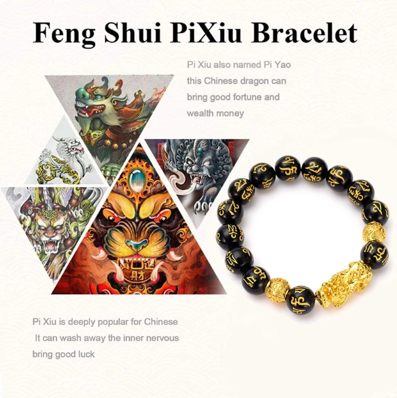 PIXIU Bracelet Bring Lucky Brave Wealth Feng Shui Bracelets Amulet Jewelry X6HE |