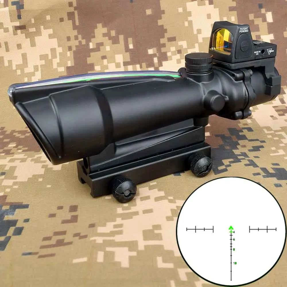 Черный 5X35 ACOG охотничий прицел BDC шеврон Подкова Сетка оптические прицелы с красной точкой для тактической винтовки cal. 223. 308 - Цвет: Черный