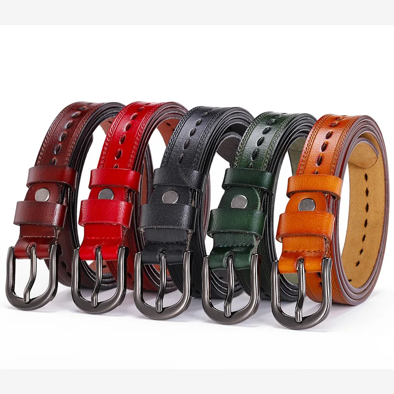

Hot Sale Top Quality Women belts Luxury Hollow floral belt woman classic Pin Buckle cow skin strap female for jeans waistband