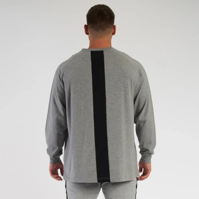 

Spring and autumn new men's clothing casual long-sleeved T-shirt cotton stitching round neck top jogger brand fitness sportswear