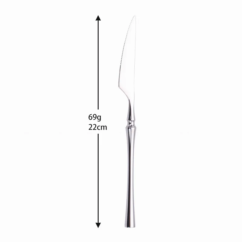 

Piece Cutlery Set Stainless Steel Golden Dinnerware Sets Mirror Silver Utensils Tea Spoons Knives Forks Tableware Dropshopping