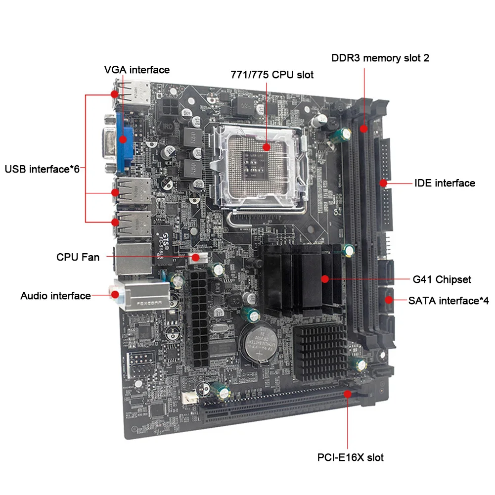 G41 материнская плата LGA 771 775 двухканальная память DDR3 8G для Intel LGA771 LGA775 I3 I5 I7 Xeon Pentium