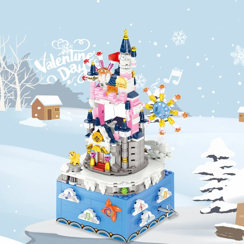 

Mailackers Creator Castle Music Box Windmill Princess Prince Architecture Children Diy Toy Building Block Model Girl Gift