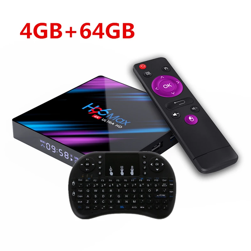 64GB EN Keyboard H96 Max RK3318 Смарт ТВ коробка Android 9,0 Media player 2,4 г/5G двухдиапазонный Wi-Fi, H96Max 4G 32G/64G 4K HDR мини коробка светодиодный Дисплей - Цвет: 64GB EN Keyboard