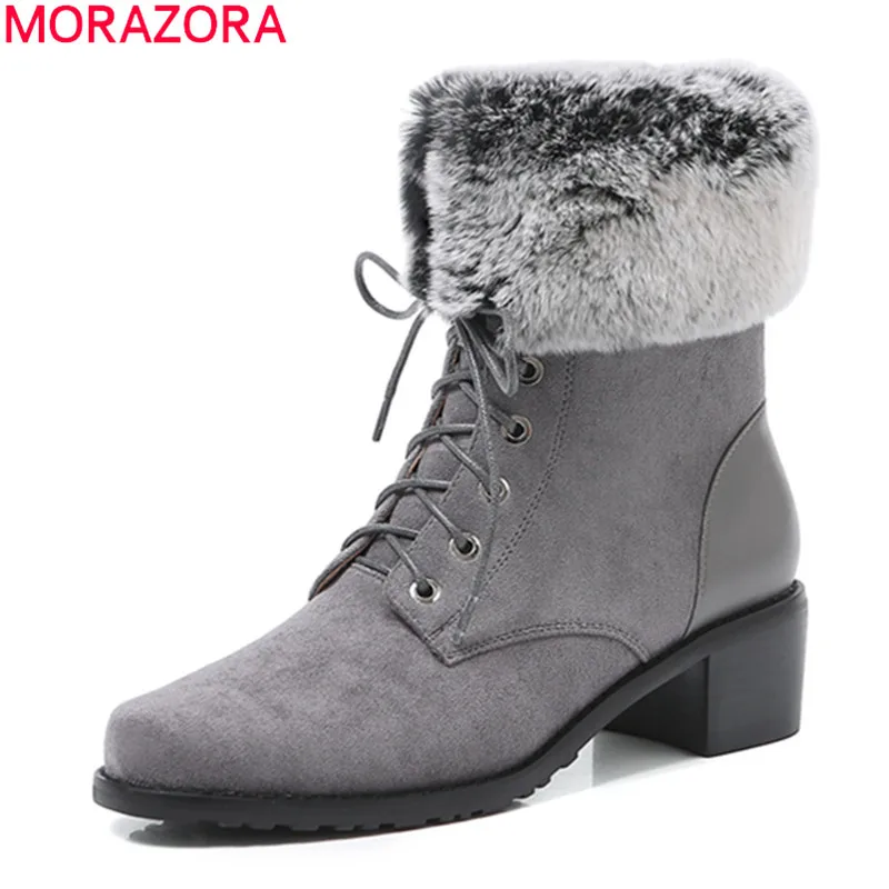 MORAZORA/2020 г. Новое поступление зимние теплые женские ботинки женская обувь на