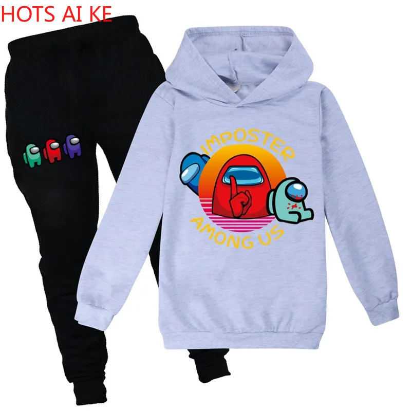 

Boys Girls Sweatshirt Hoodies Among us Clothes Sets Costume Fashion Long Sleeve Cotton Tops Pants