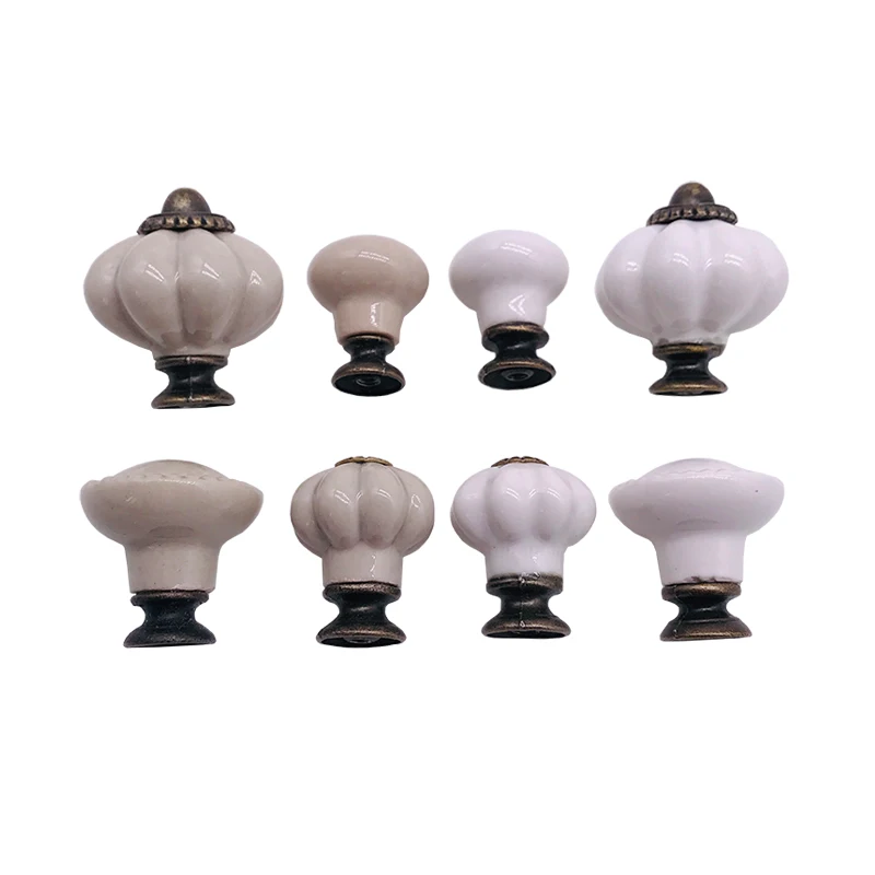 Ящика Ручка Потяните ручки Керамика бело-серые тяги ящика шкафа и с винтами для