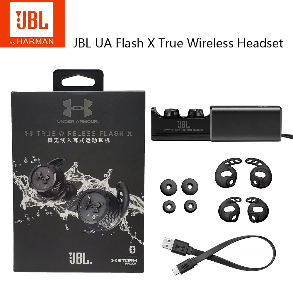 JBL-auriculares inalámbricos Under Armour Flash X, por Bluetooth, HIFI, deportivos, para correr, resistentes al agua, con micrófono