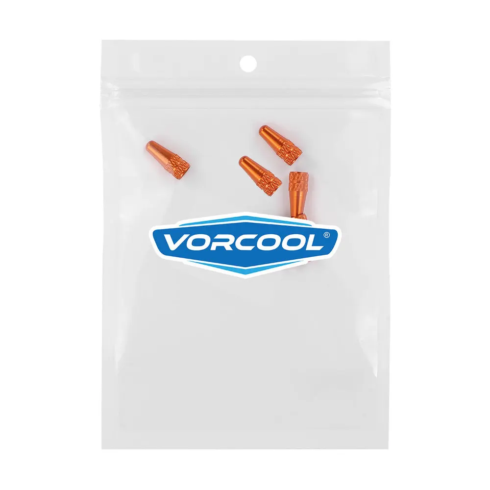 

VORCOOL 6 Pcs Aluminum Alloy French Caps for MTB Road Bike Mountain Bike Tyre Air Caps Dust Covers (Orange)