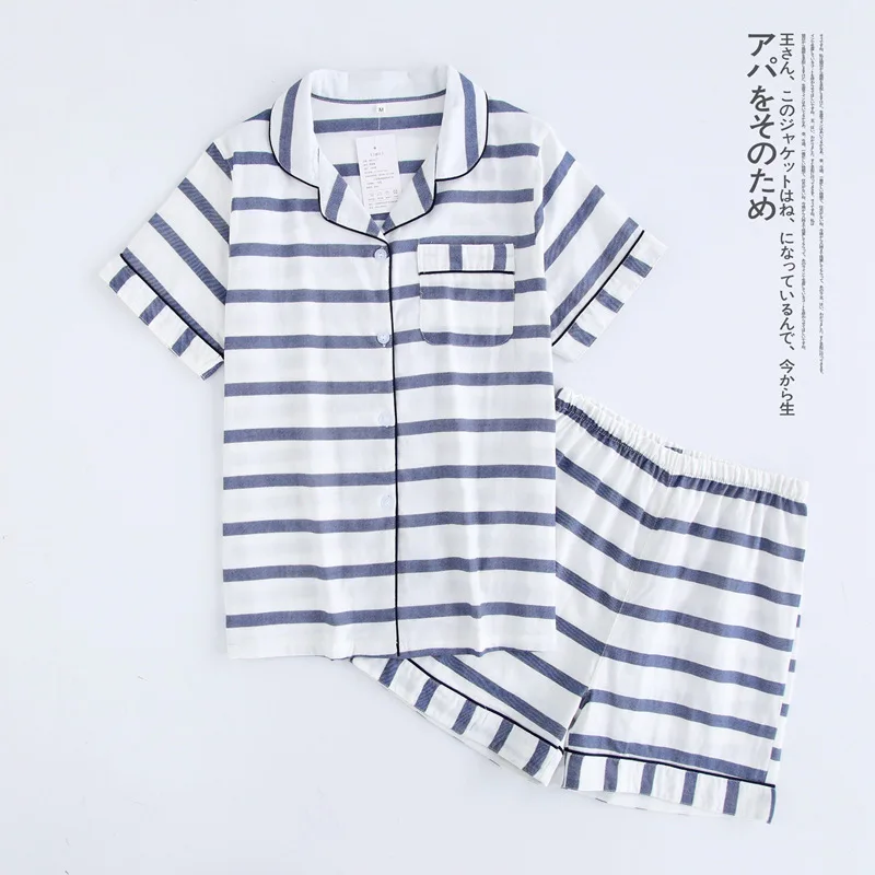 DK TZ-3 Женские пижамы из хлопка с коротким рукавом, женские пижамные комплекты, шорты с милым мультяшным принтом, японская простая одежда для сна, домашняя пижама - Цвет: DK TZ-3