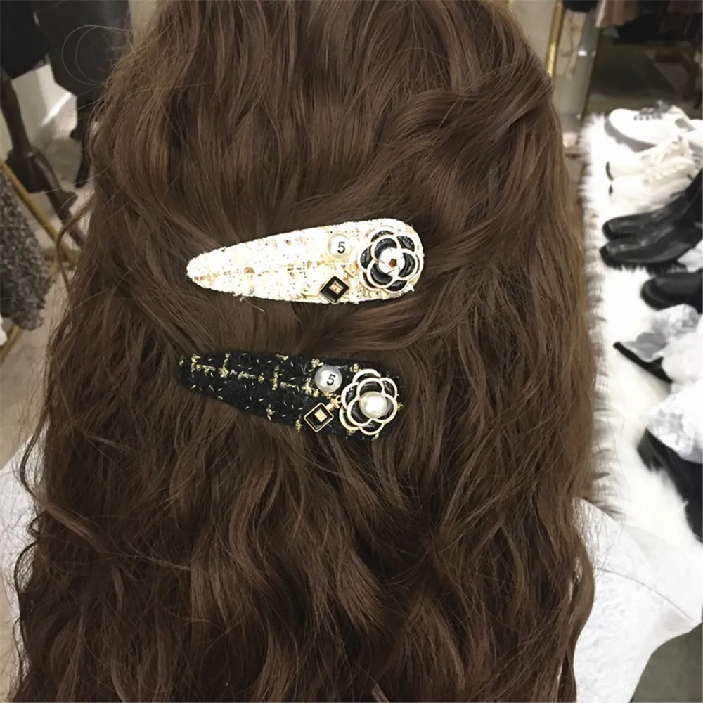 

Adult Women Camellia Pearl Barrettes Hairpins Hair Clips Fashion Korean Lady Girl Head Wear Accessories