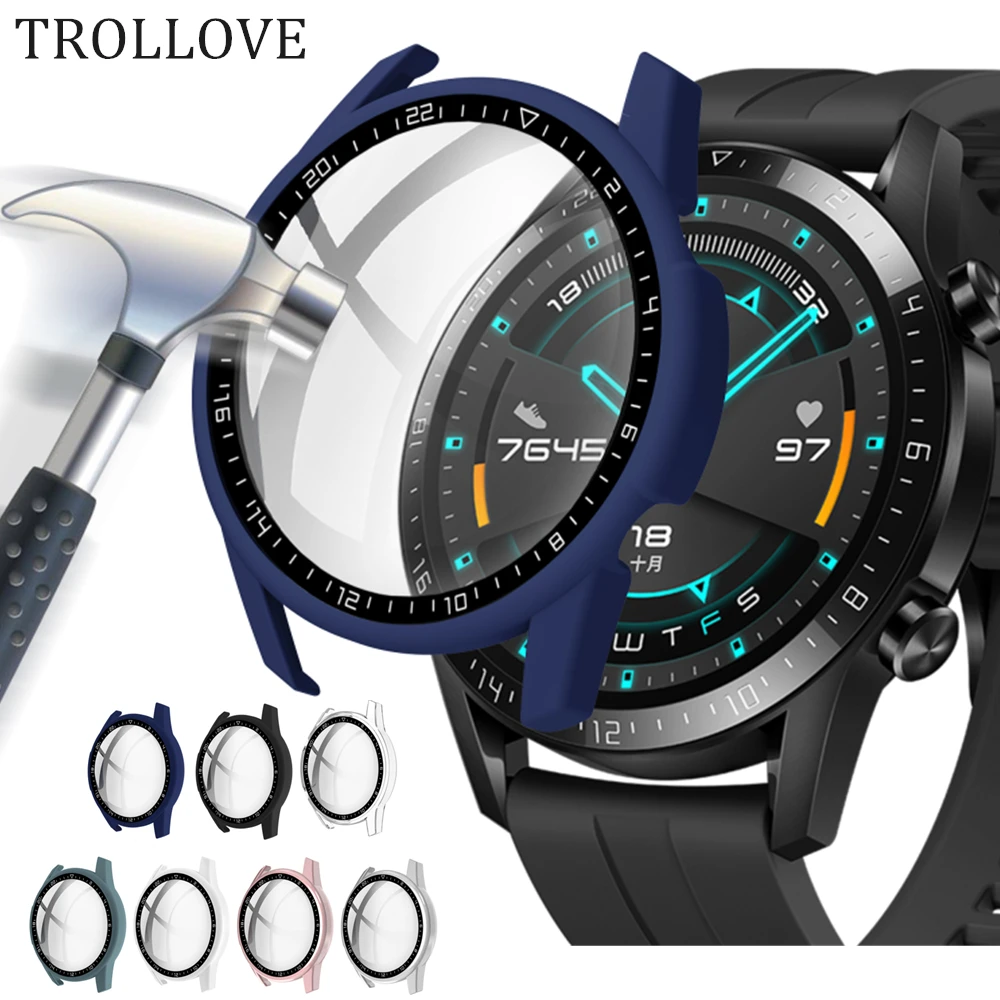 Жесткий чехол из поликарбоната и стекла для Huawei Watch GT 2 46 мм чехлы умных часов