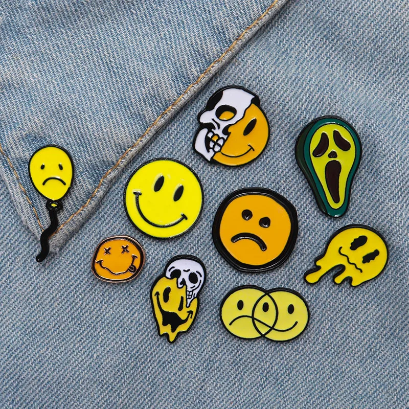 9 стилей эмалированная булавка в виде улыбающегося лица броши счастливого