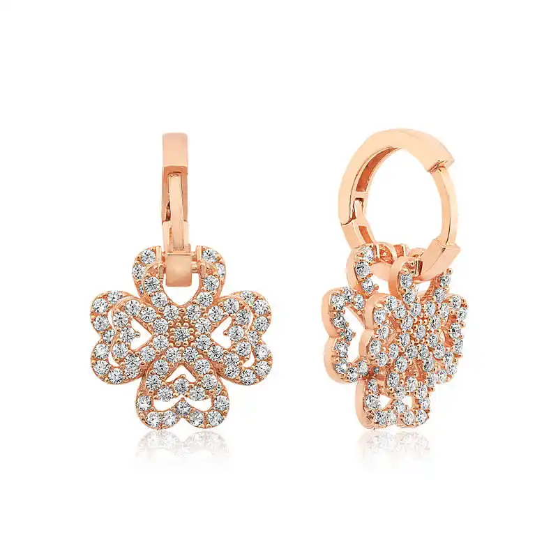 

Серебряные серьги с трехмерным клевером Silverlina