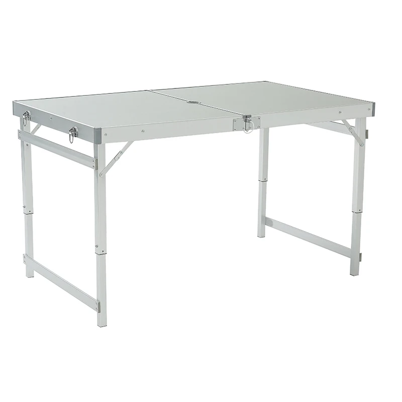 

FOLDING OUTDOOR TABLE AND CHAIR SET ALUMINUM CAMPING TABLE STABLE HEIGHT ADJUSTABLE WITH FOUR STOOLS BEARING 150KG