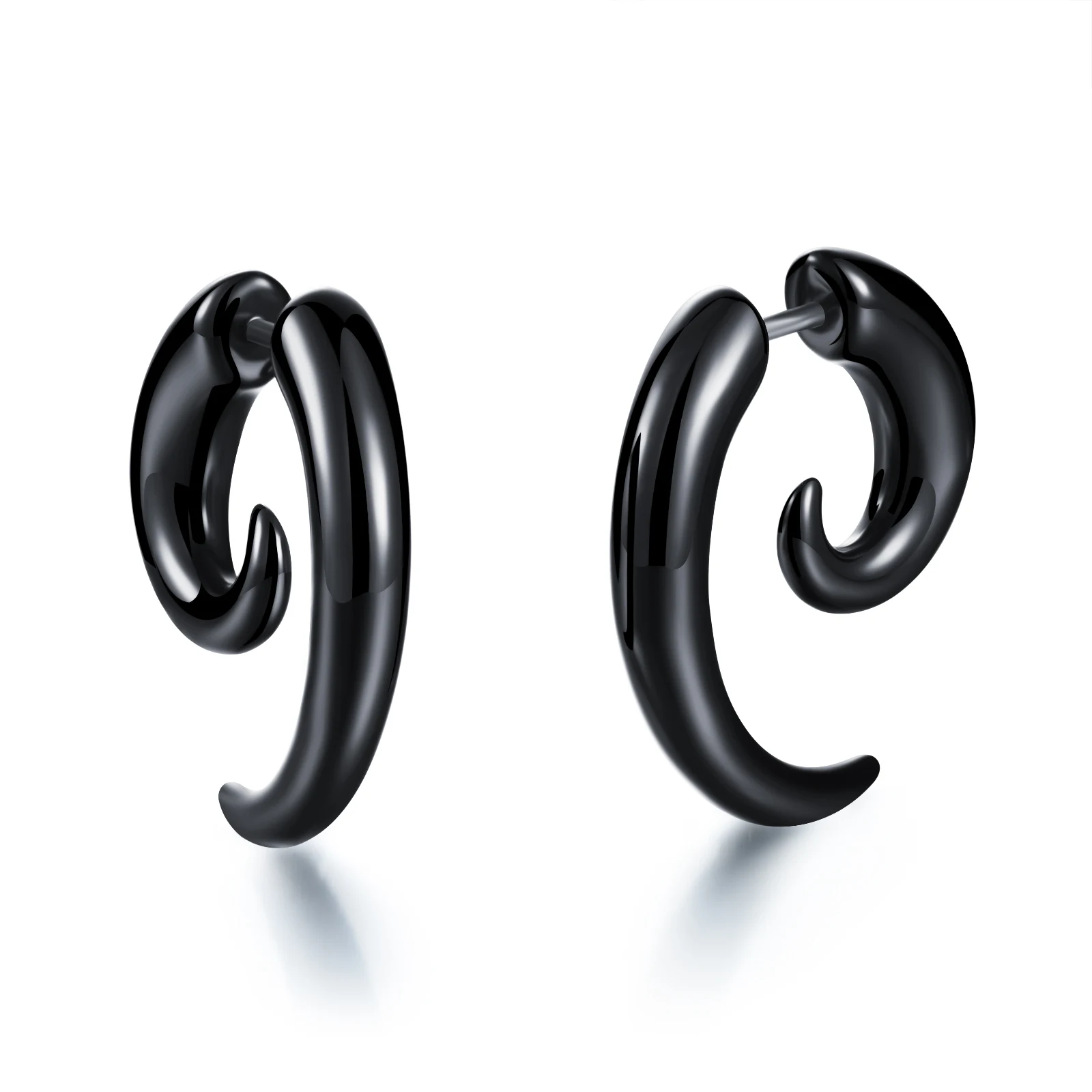 

YW GAIRU New Acrylic Black Snail Earrings Earrings Punk Style Piercing Jewelry All-match Jewelry
