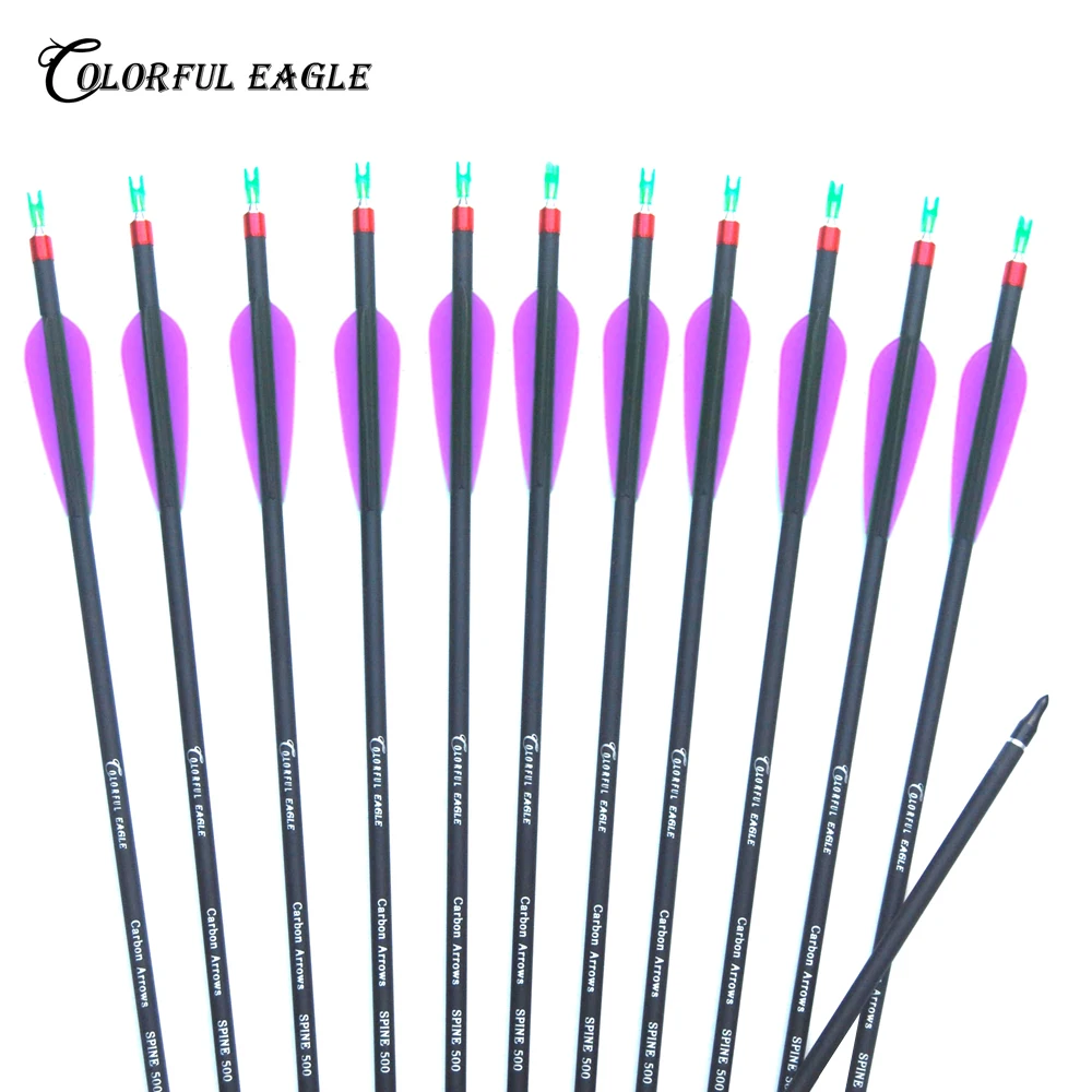 Стрелы из 30/31 углеродного волокна для стрельбы лука 6/12/24/30 шт./лот 28/500 дюймов |