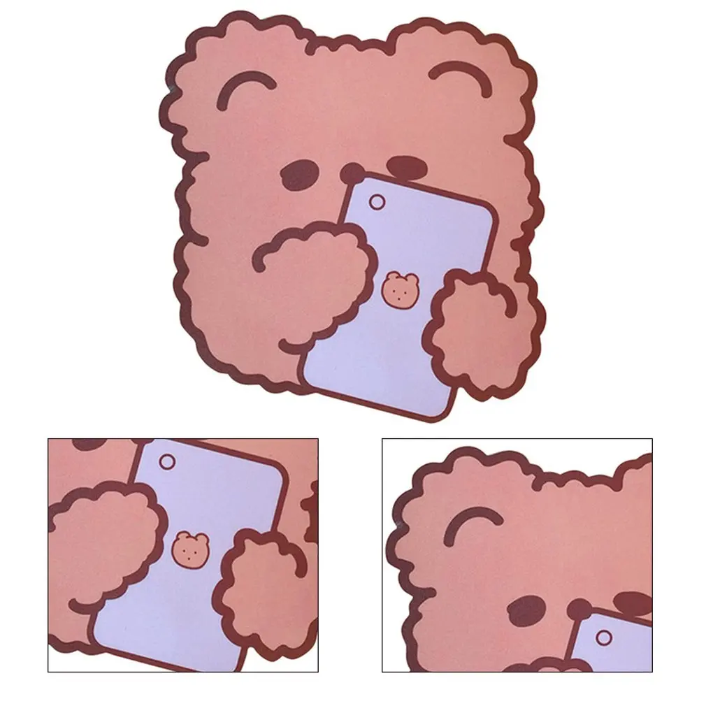 

Cute Bear Carton Appearance Shape Mouse Pad Suitable For Desktop Computer Laptop Learning Office Use Soft Texture Mouse Pad