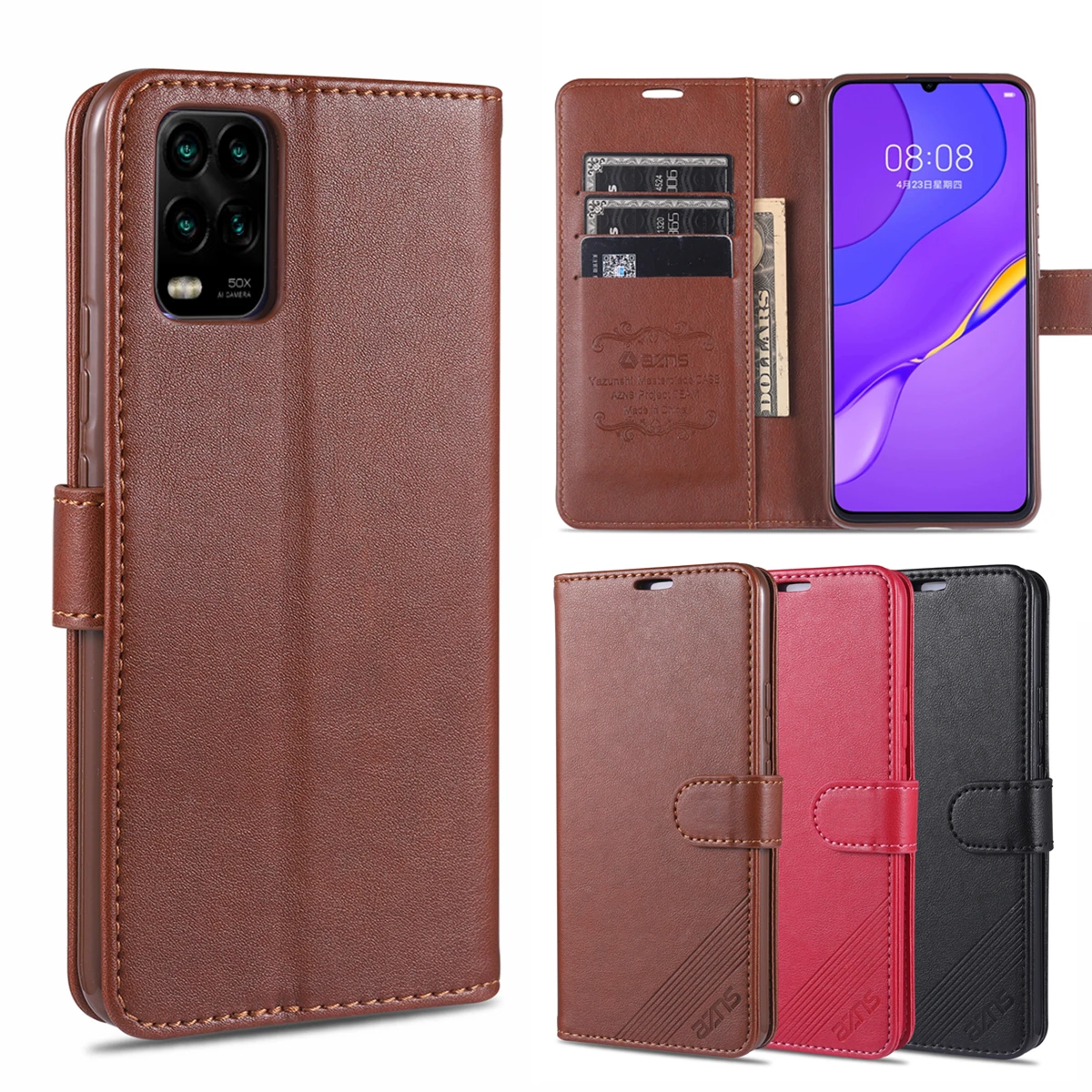 AZNS чехол Высокое качество флип кожаный для Xiaomi Mi 10 Lite 5G/ Молодежные 5G Pu Кожаные